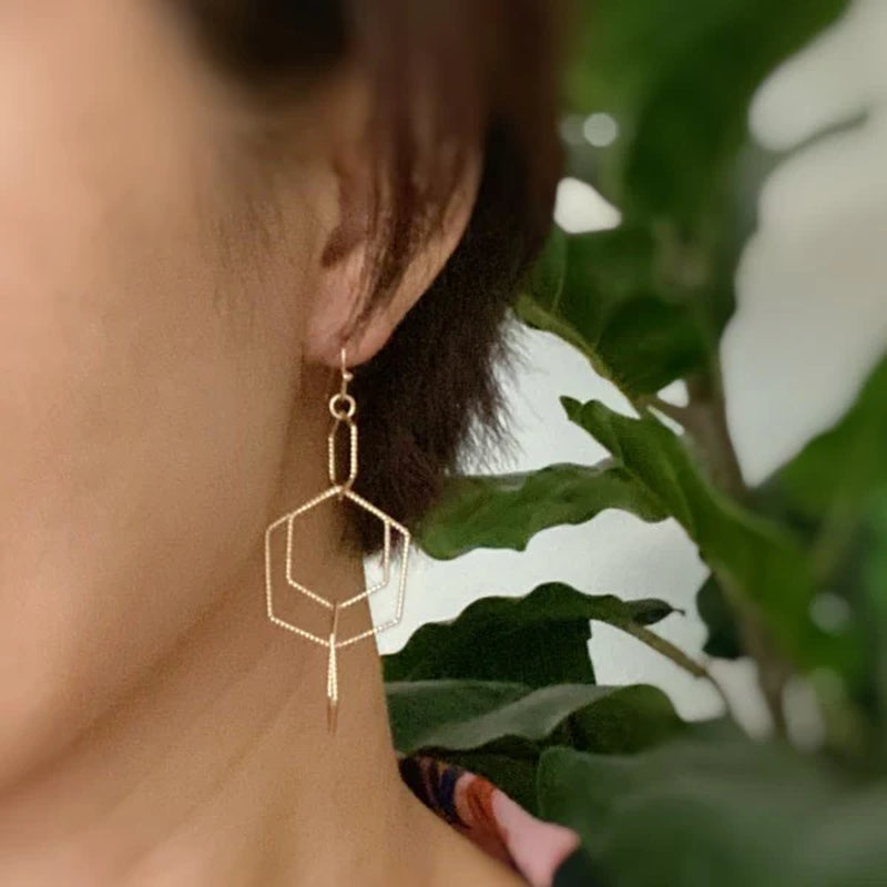 Elegant Multi-Dimensional Drop Earrings