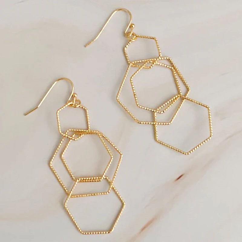 Elegant Multi-Dimensional Drop Earrings
