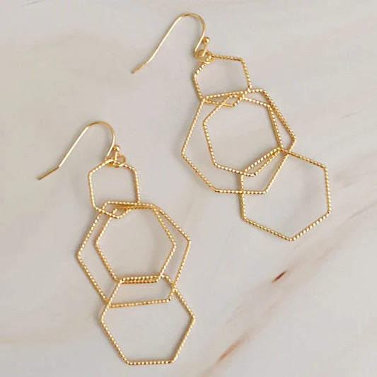 Elegant Multi-Dimensional Drop Earrings