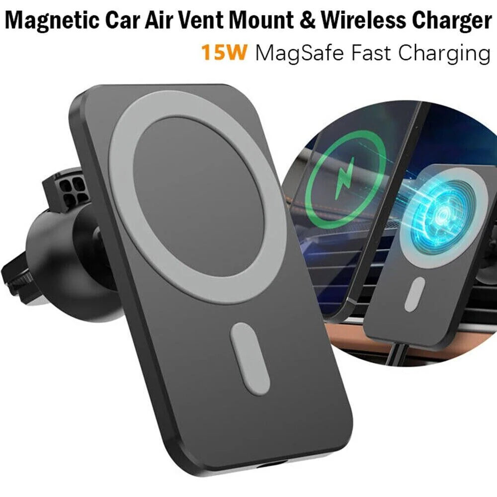 Magnetic Wireless Car Charger Mount for iPhone 12, 13, 14 Pro Max with MagSafe Compatibility