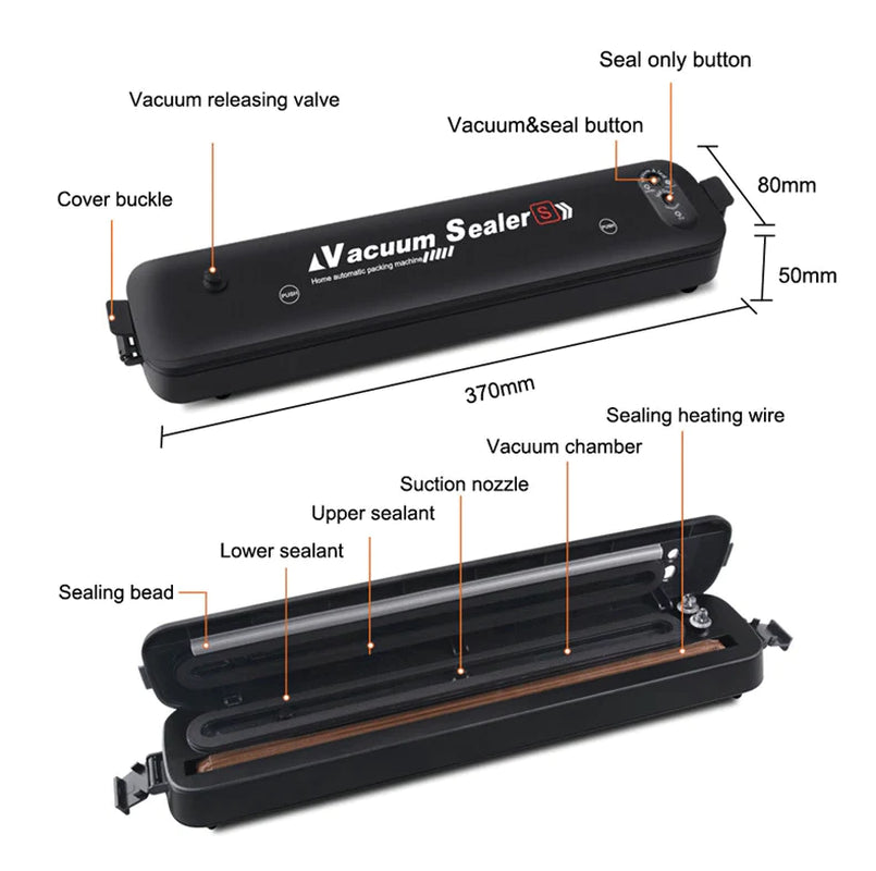 Automatic Vacuum Sealer for Food Preservation with Seal Bags
