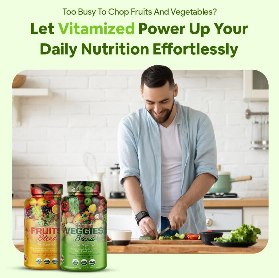 Superfood Fruit and Vegetable Capsules for Enhanced Health and Vitality for Men and Women