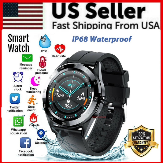 Waterproof Bluetooth Smartwatch with Heart Rate Monitoring for iOS and Android
