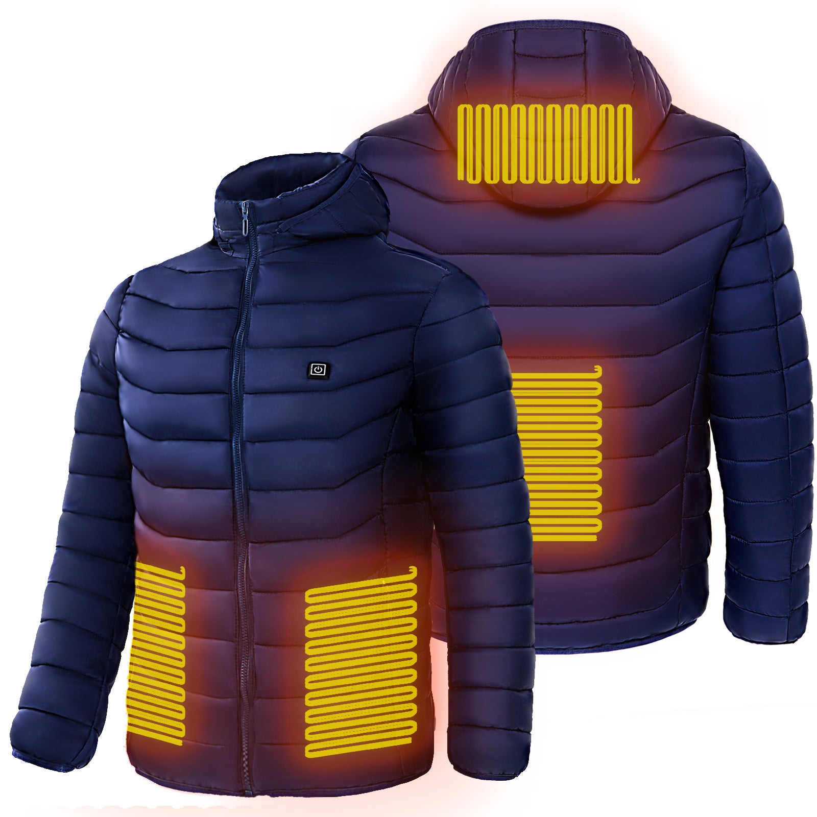 Stay Warm on the Slopes with Our Men's Heated Puffer Jacket - Insulated, Hooded, and Ready for Adventure!