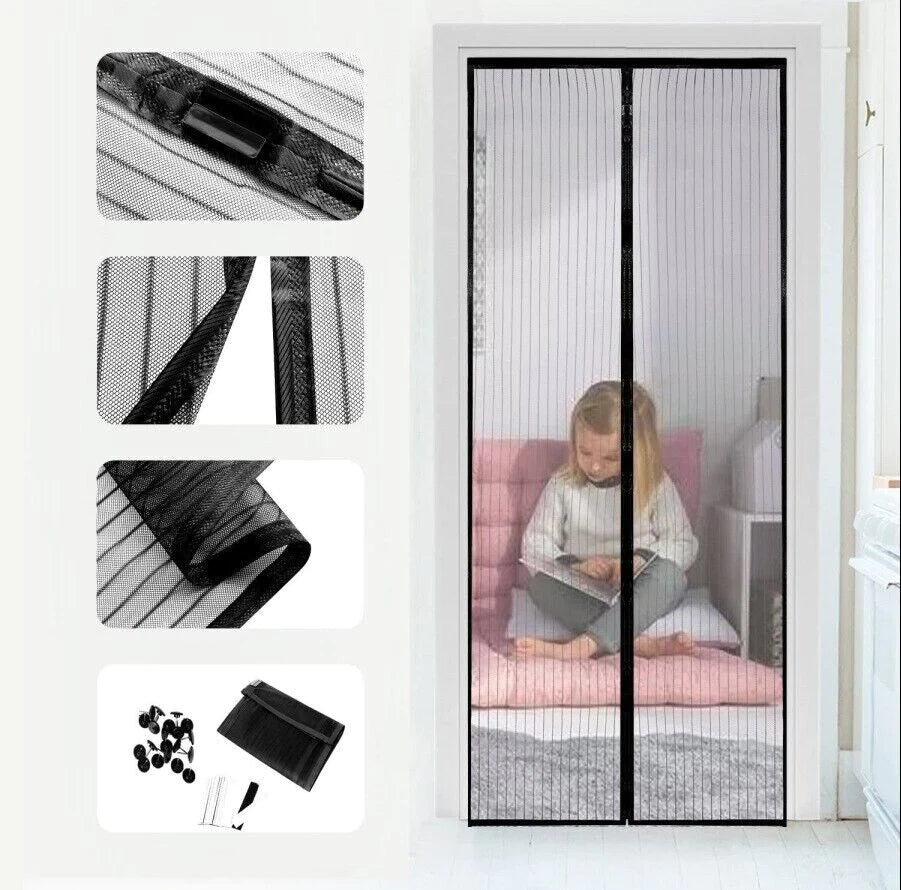 Heavy-Duty Magnetic Screen Door Mesh Curtain - Durable Mosquito Net for Hands-Free Access