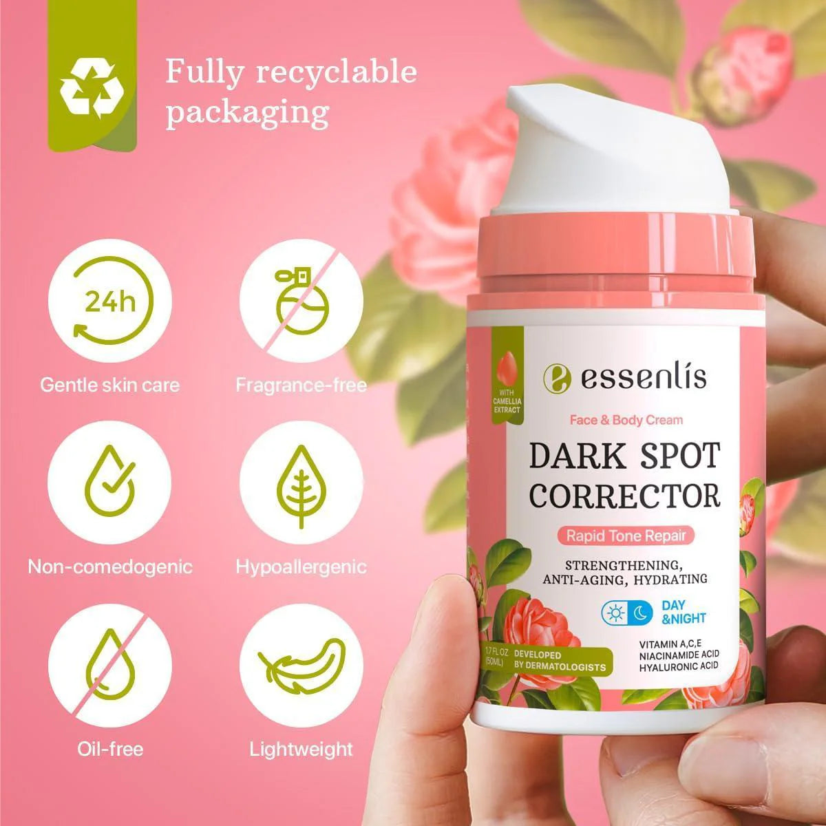 Advanced Dark Spot Corrector for Face, Body, Underarms, Knees, Elbows, and Sensitive Areas