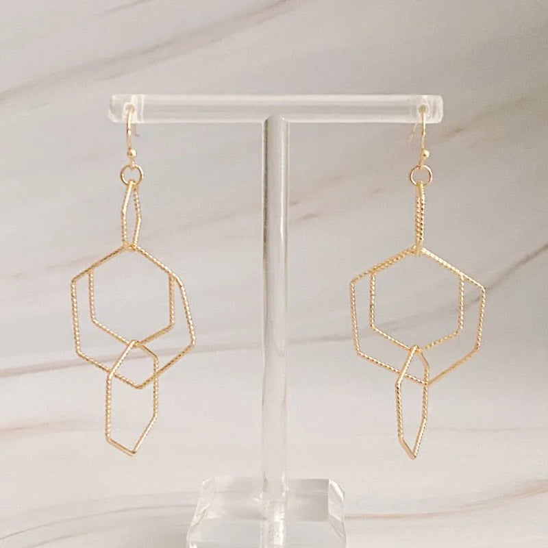 Elegant Multi-Dimensional Drop Earrings