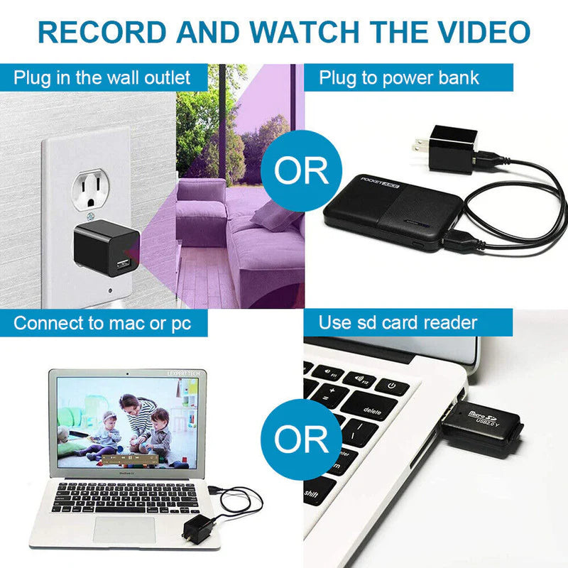 Full HD 1080P Mini Hidden Camera for Home Security with Night Vision and Audio Recording