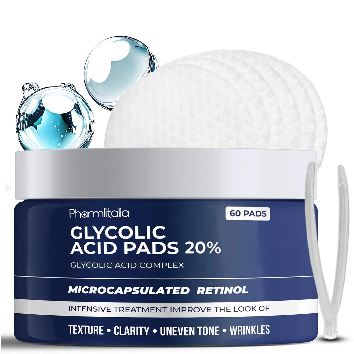 Glycolic Acid 20% Treatment Pads for Enhanced Clarity and Smoothness - 60 Count