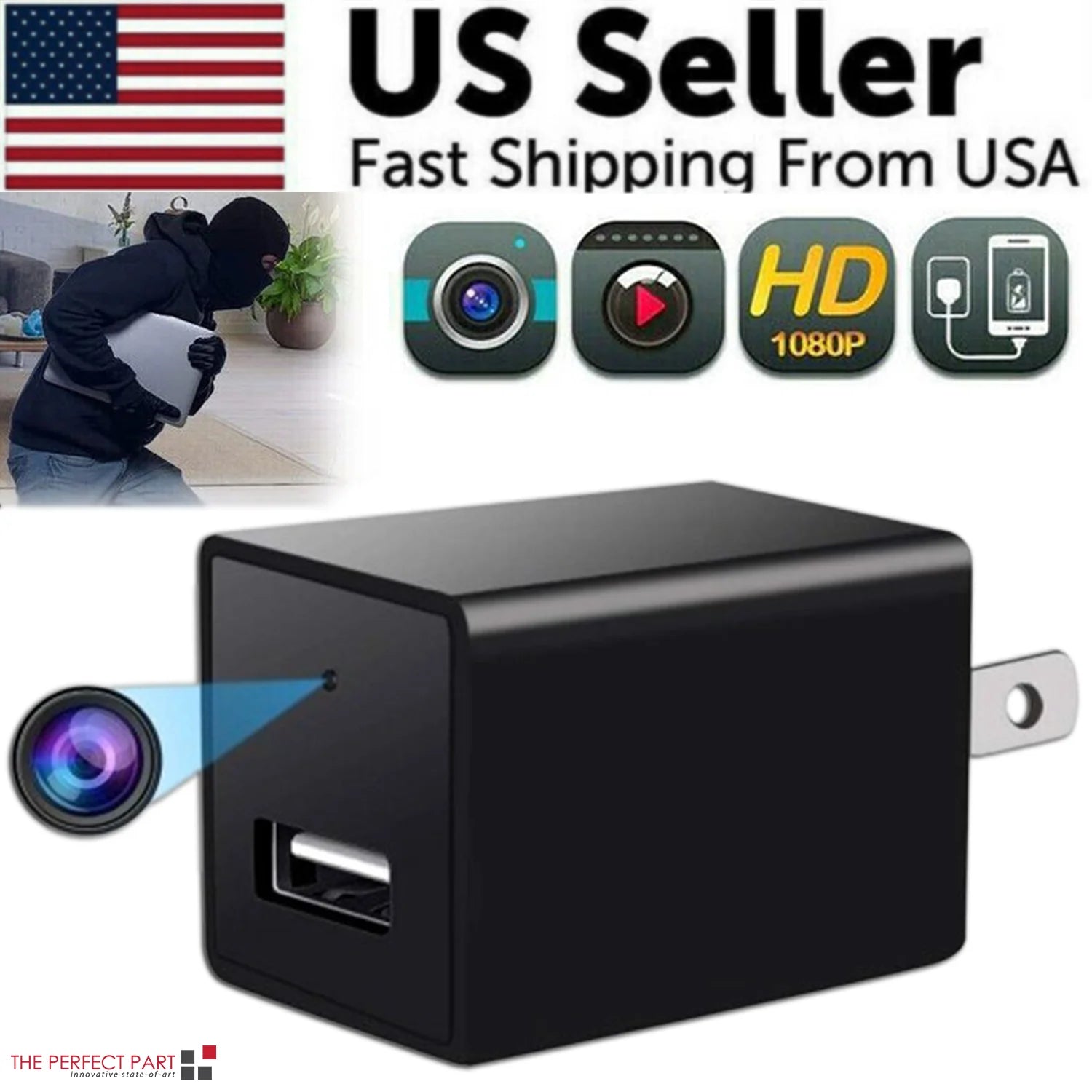 Full HD 1080P Mini Hidden Camera for Home Security with Night Vision and Audio Recording