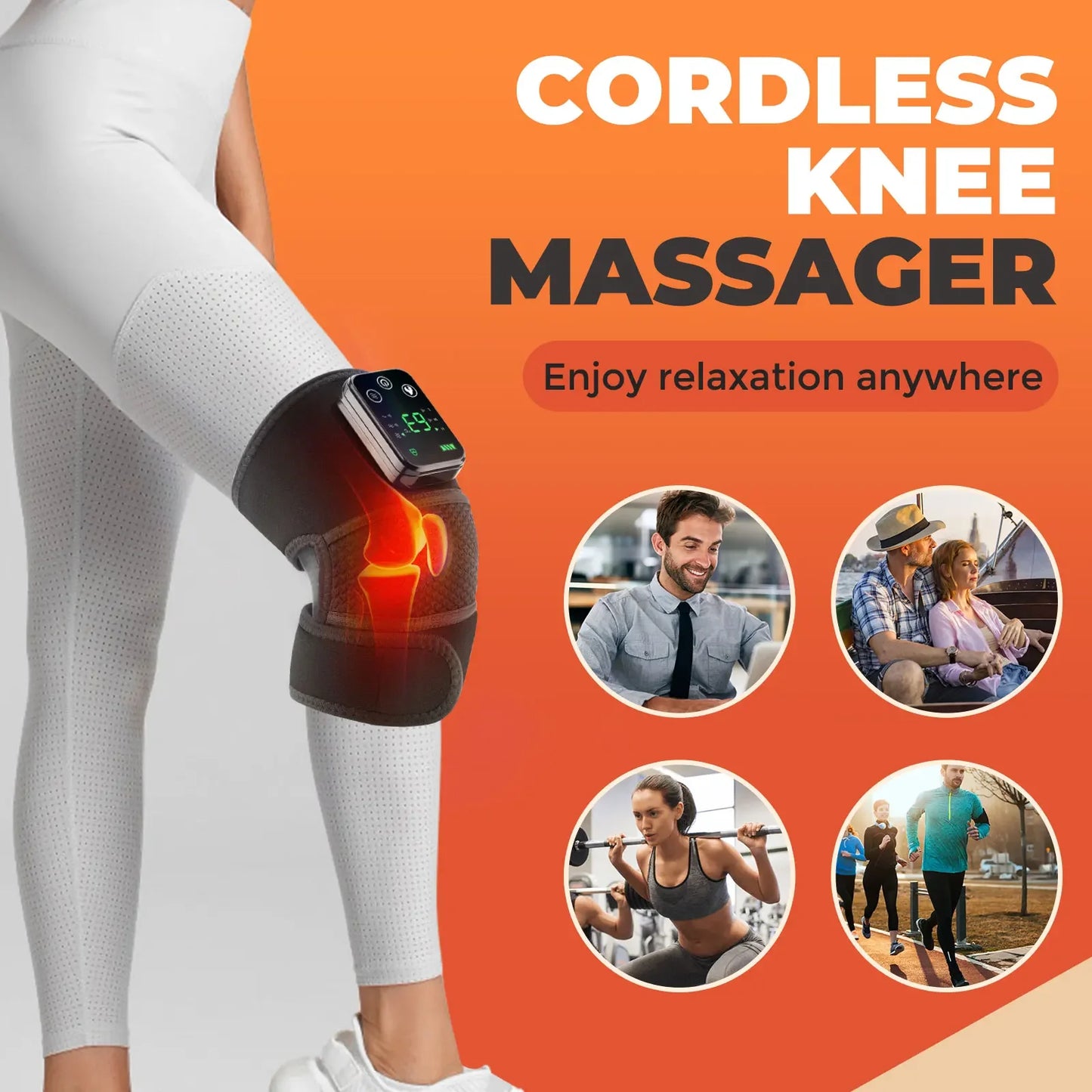 Electric Heated Vibration Knee Massage Physiotherapy Pad - 3-in-1 Massager for Shoulder and Elbow Pain Relief with Hot Compress Function