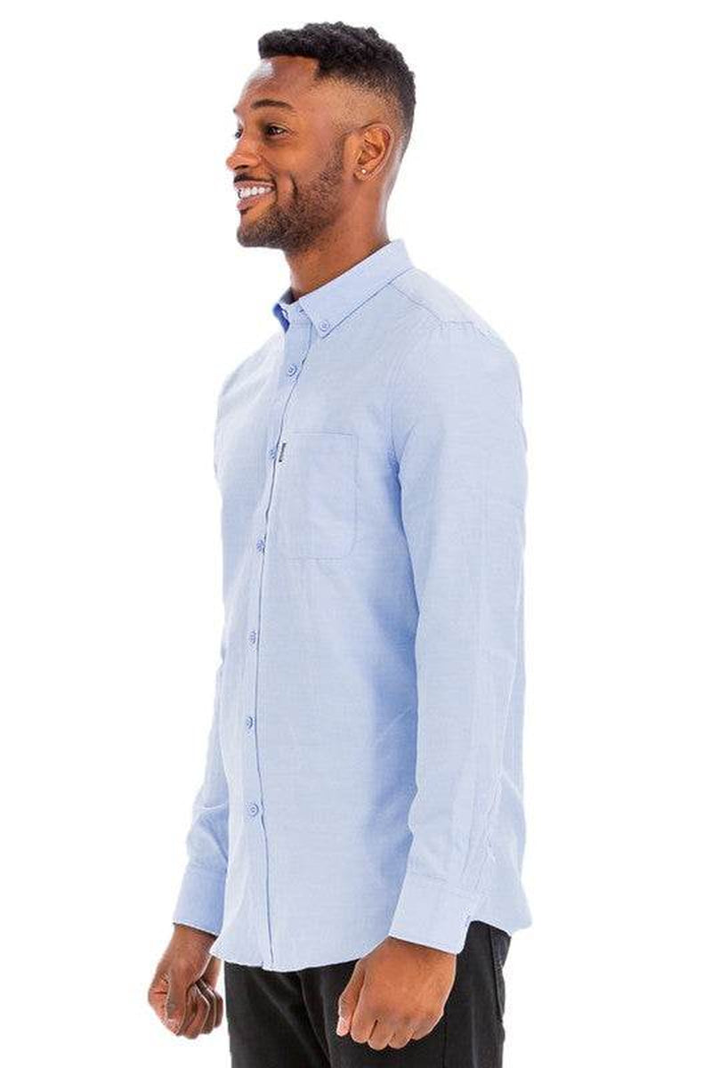 Men's Solid Long Sleeve Button-Down Shirt