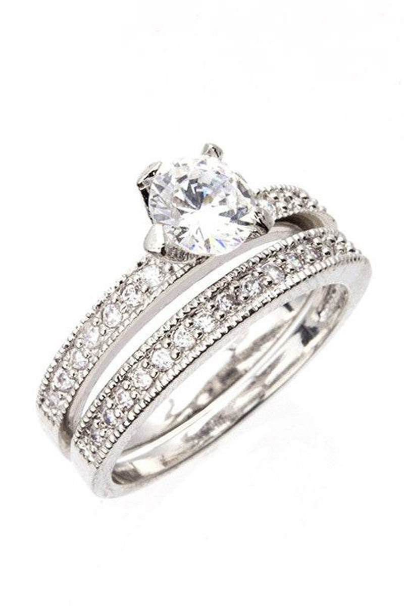 Cubic Zirconia Double Ring Set