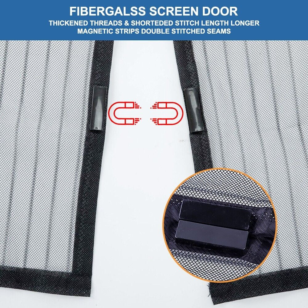 Heavy-Duty Magnetic Screen Door Mesh Curtain - Durable Mosquito Net for Hands-Free Access