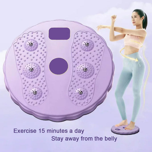 Purple Waist Twister Disc, Waist Twist Board for Exercise Twisting Waist Disc with Counter Waist Twister for Women Belly Fat Body Shaping Fitness Twister Machine with Massage Foot Sole