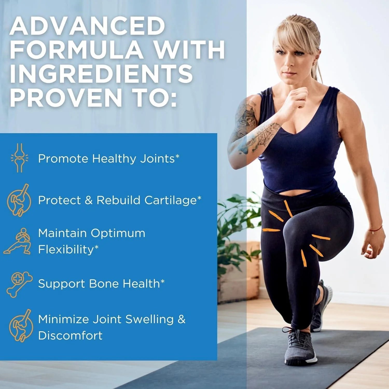 Clear Joint Support Supplement with Glucosamine, Chondroitin, MSM, and Boswellia - 90 Capsules